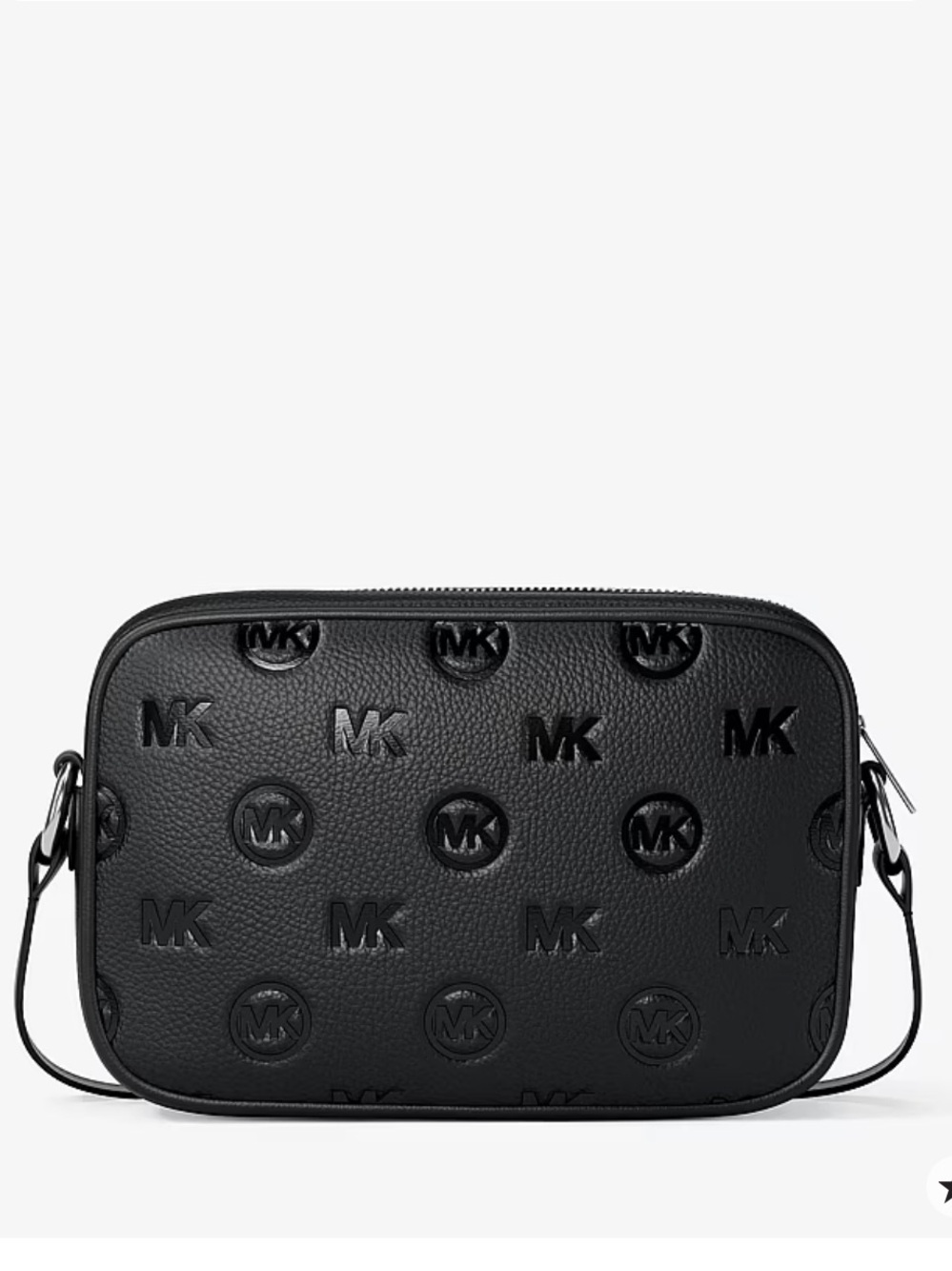 Michael Kors Black Jet Set Travel Large Logo Debossed Camera Crossbody Bag - Picture 3 of 16